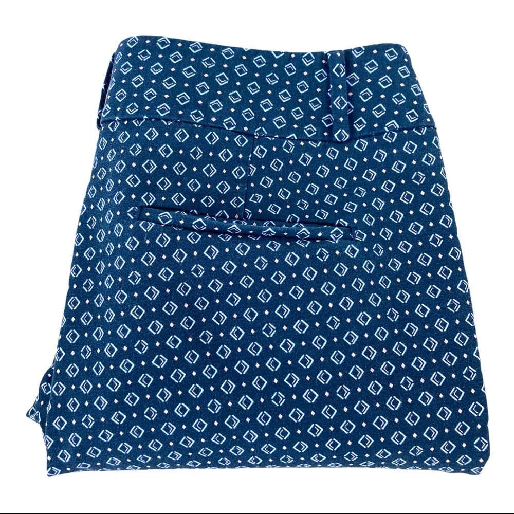 •LOFT• Pants Marisa Skinny Blue Patterned SZ 12